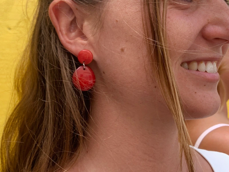 boucles d oreilles bohemes Calypso rouge Tawa BArt